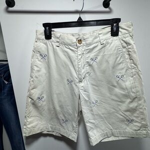 Vineyard Vines lacrosse Men's White Embroidered lax sticks Shorts